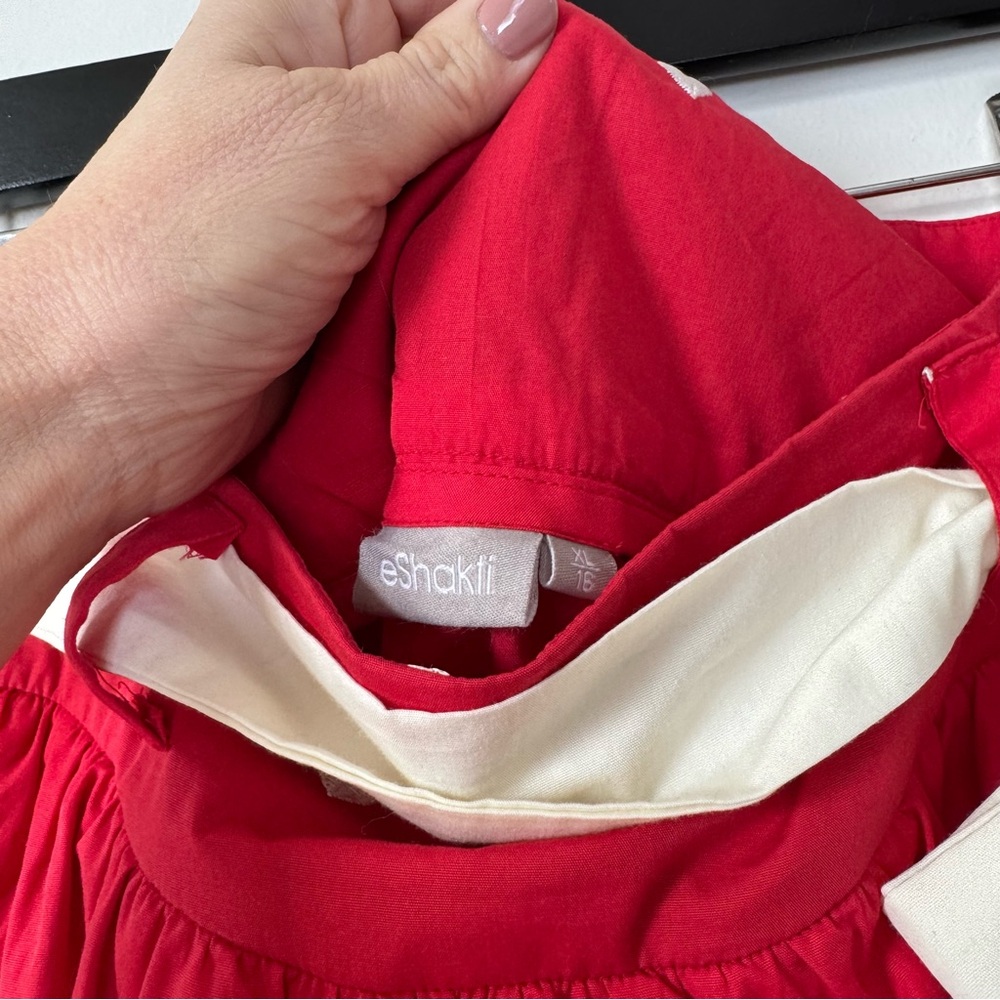 eshakti Red Embroidered Heart Skirt Retro Valentines XL 16 - Picture 6 of 9